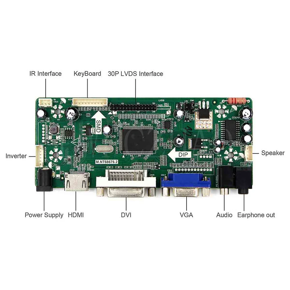 Новый комплект монитора M.NT68676 для LTM190E4-L01 LTM190E4-L02 HDMI + DVI VGA ЖК-светодиодный драйвер