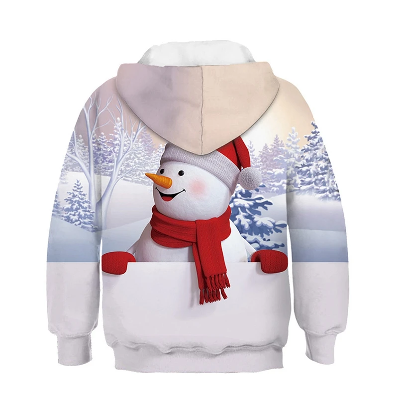 Детская Рождественская Толстовка с большими карманами свитер Одежда для