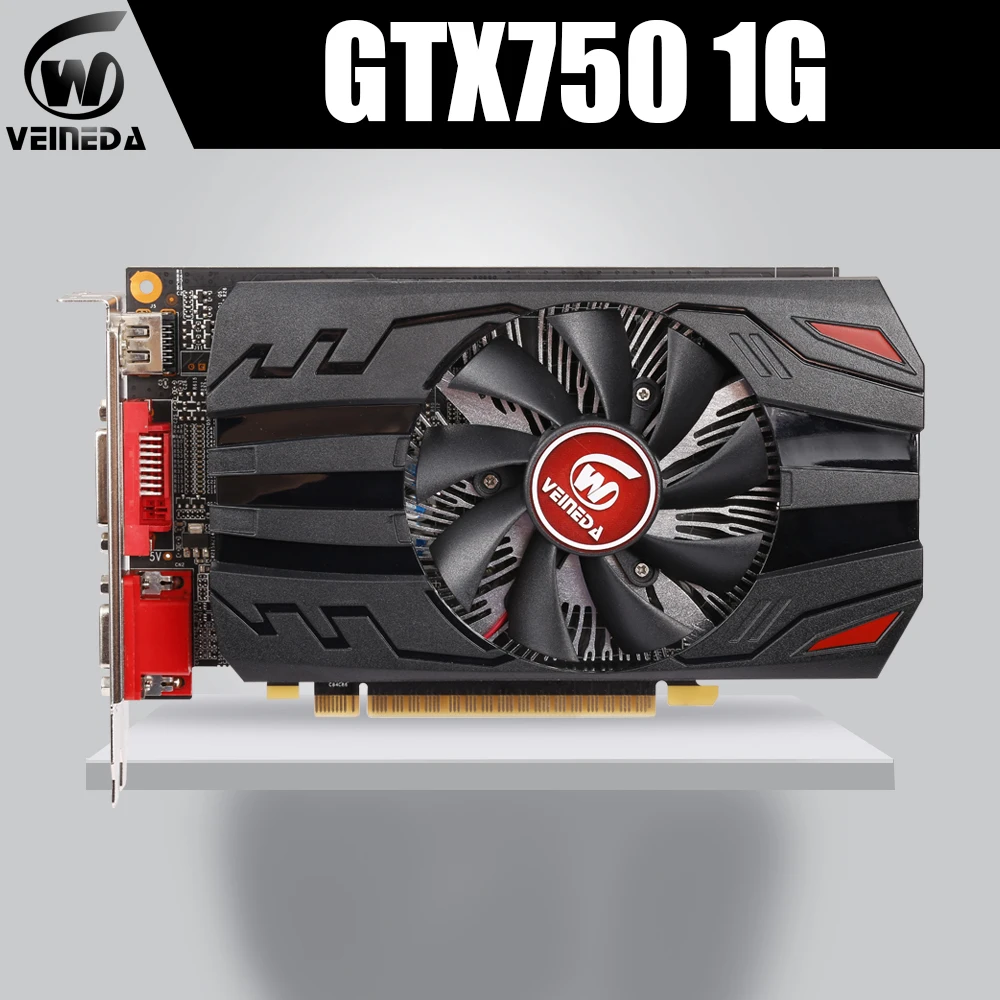 Игровая видеокарта Veineda GTX750 1 ГБ GDDR5 компьютерная с поддержкой DVI PCI E X16 3