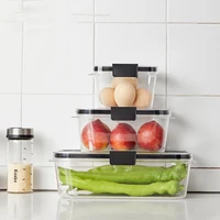 fridge lunch box transparent fruit vegetable fresh keeping box square plastic lock type sealed storage containers kitchen tool