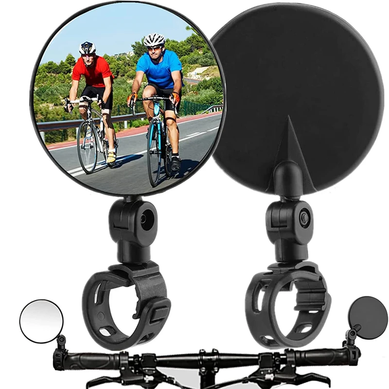 

1 PCS Bicycle Rearview Mirror for Handlebars, Adjustable Wide Angle Acrylic Convex Safety Mirrors for MTB Fixed Gear Cycles