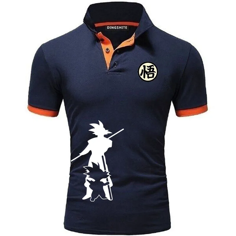 Мужские новые брендовые рубашки поло Goku летняя модная спортивная одежда с