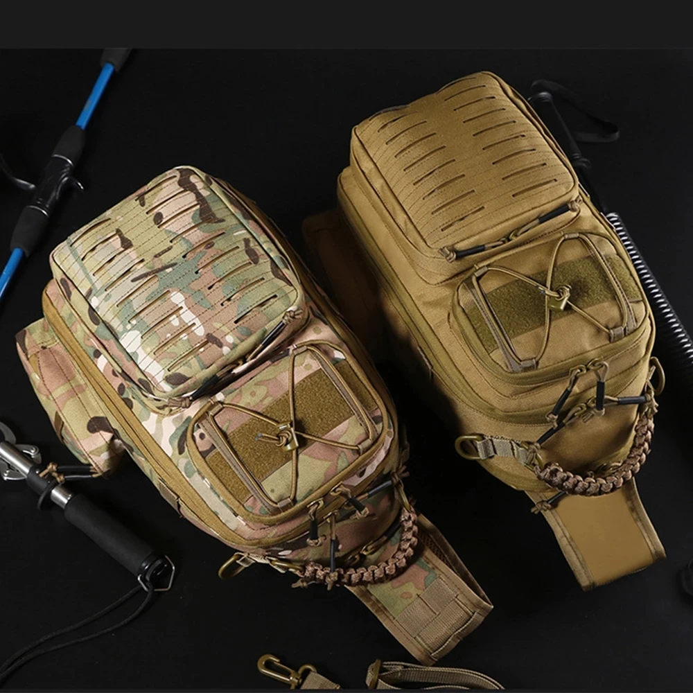 Laser Men Chest Bag Sling Hiking Backpack Military Tactical Army Shoulder Fishing Bags Travel Camping Molle Bag Hunting