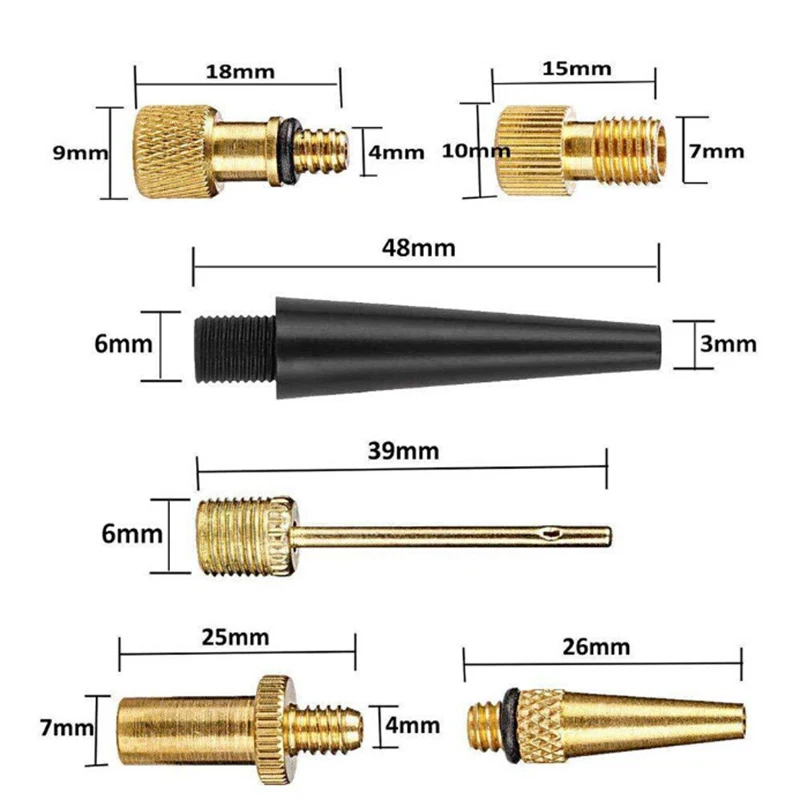 14Pcs Bicycle Valve Conversion Nozzles Presta to Schrader Adapter SV AV DV Pump Needles Bike Converter | Спорт и развлечения