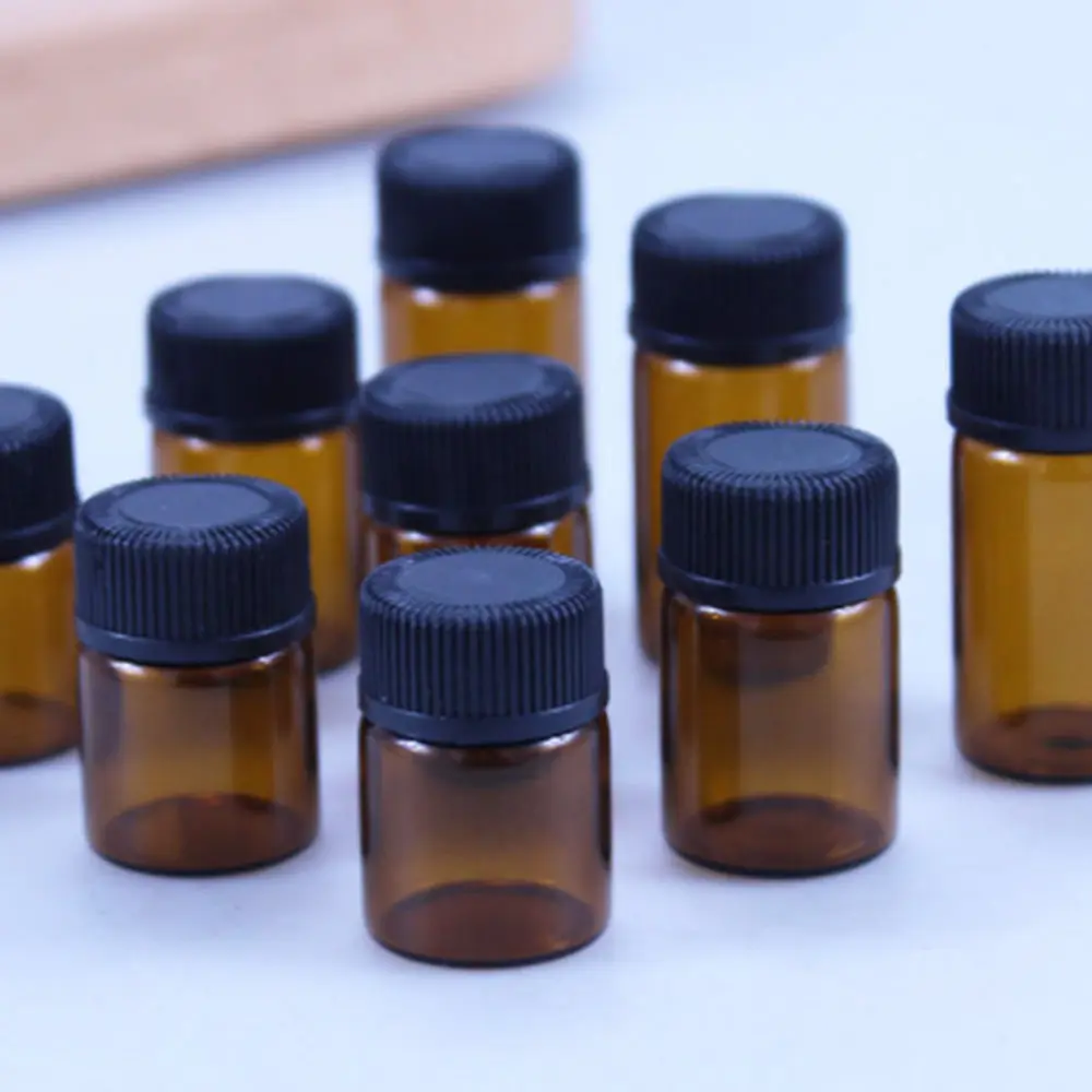 24Pcs Glass Essential Oil Bottles with Perforated Plug Reagent Brown | Красота и здоровье