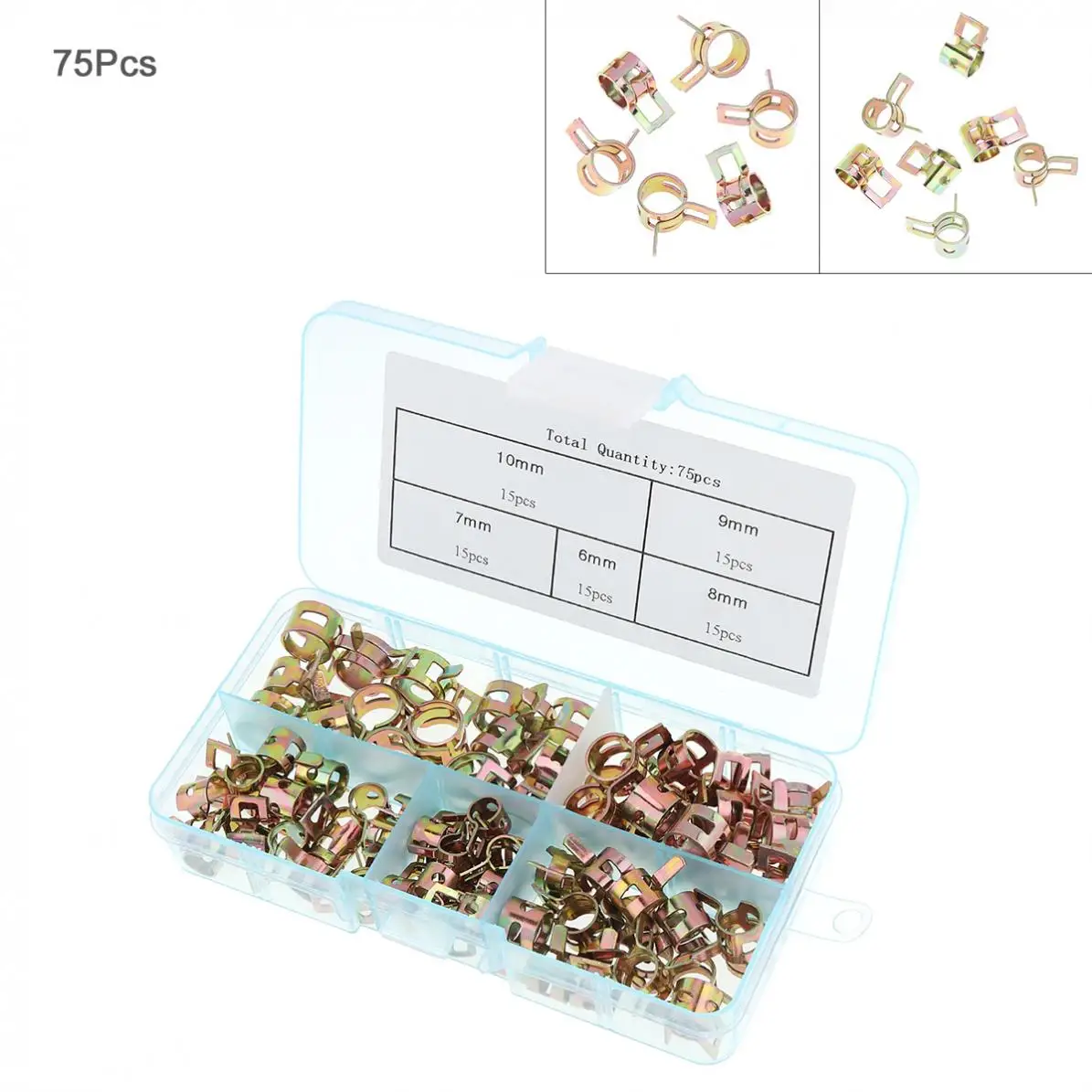 75 шт./компл. хромированный оцинкованный эластичный наконечник 6 10 мм пружинный