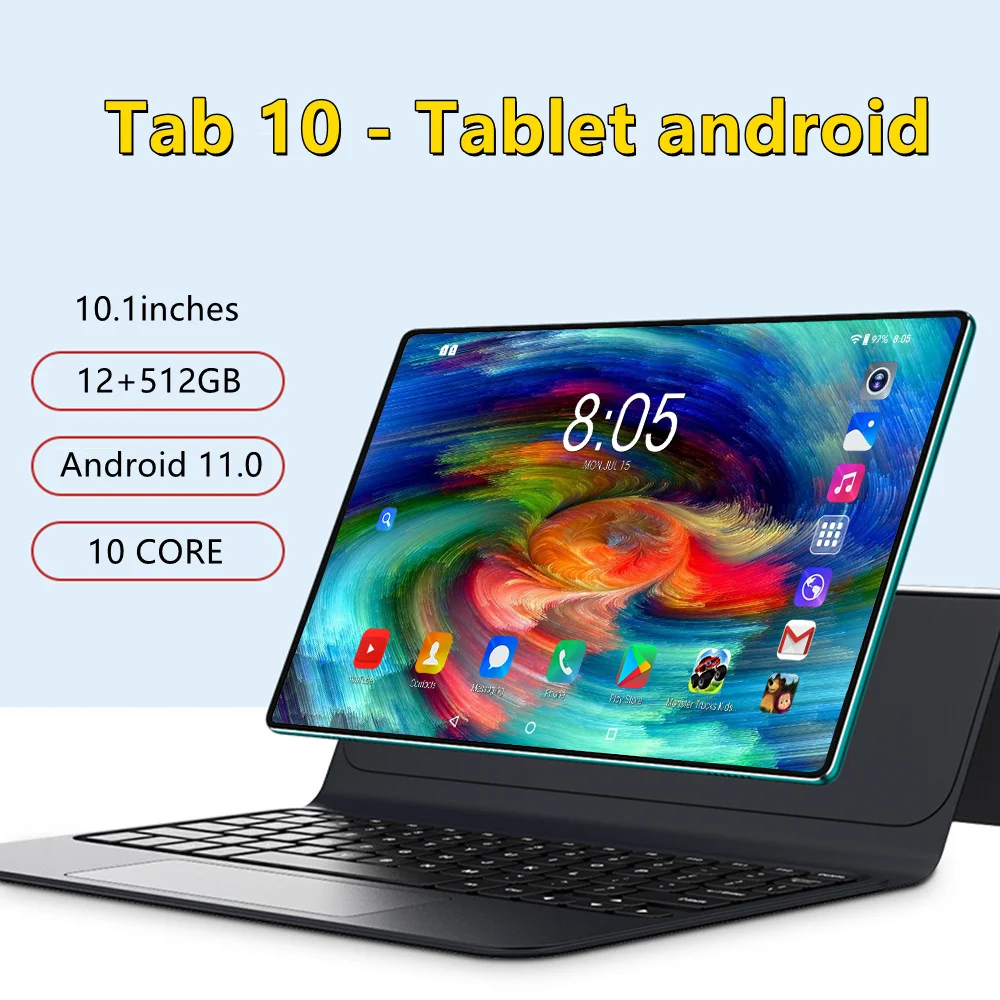 

10 inch Tablets Tab 10 cheap tablets 12GB RAM + 512GB ROM tablet drawing Android 11.0 dual sim GPS TABLET 10 core Tablet android
