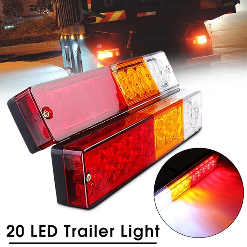 

Hot sale 20 leds 12V Waterproof Lights Truck LED Tail Light Lamp Yacht Car Trailer Taillight Reversing Running Brake Turn