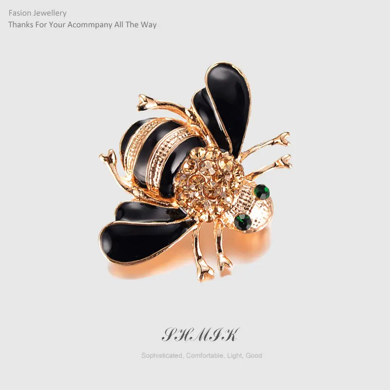 Модные эмалевые броши в виде пчел Esmalte золото Цвет бокал для шампанского хиджаб