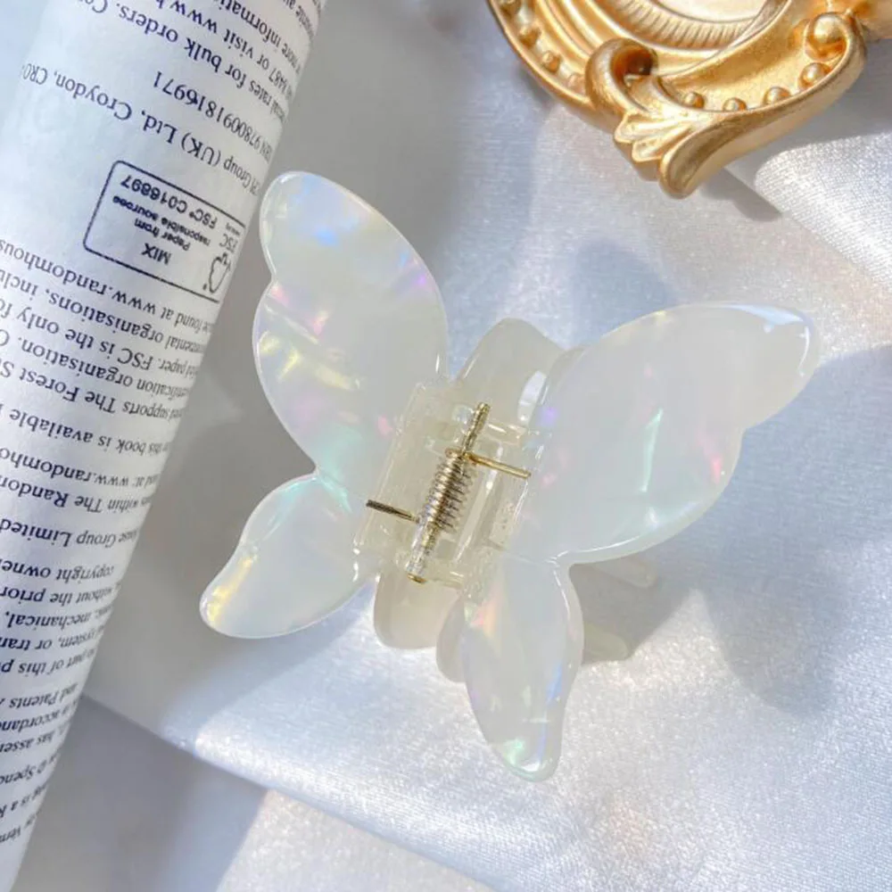 

New Acrylic Butterfly Hair Claw For Women Girls Hair Accessories Scrub Colorful Hair Claw Clips Crab For Hair Simple Hair Clips