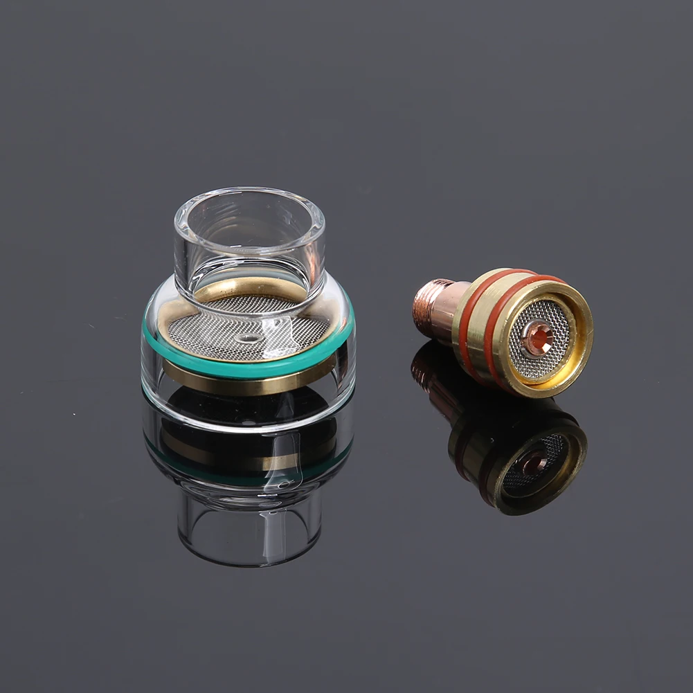 

TIG Argon Welding Torch Stubby Gas Lens Heat Resistant Glass Cup Kit For WP-17/18/26 1.6/2.4mm O-Rings Semi-automatic Welding