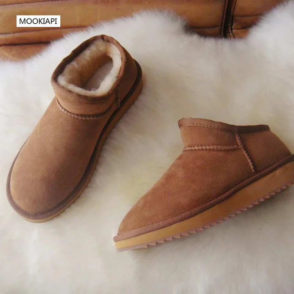 The latest high-quality women's shoes in Europe 2019 real sheepskin 100% natural wool free delivery short boots | Обувь