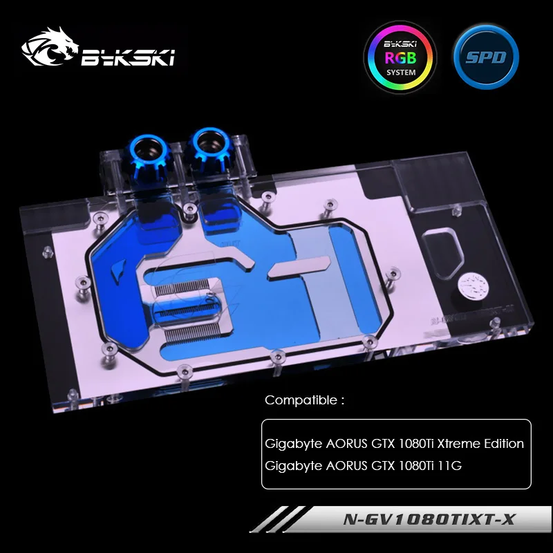 Водный блок Bykski для Gigabyte AORUS GTX 1080Ti Xtreme Edition 11G GPU Cooler N GV1080TIXT X|Кулеры и системы