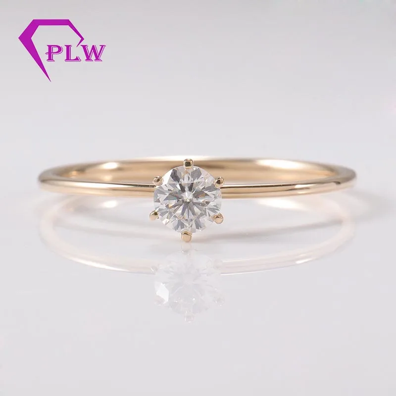 0.3ct 4 мм круглые бриллиантовые огранки сердечки и стрелы D Цвет моисанит кольцо 14 к