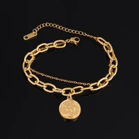 punk thick chain bracelet women stainless steel bracelet for women gold bracelet star heart bracelet jewelry gift