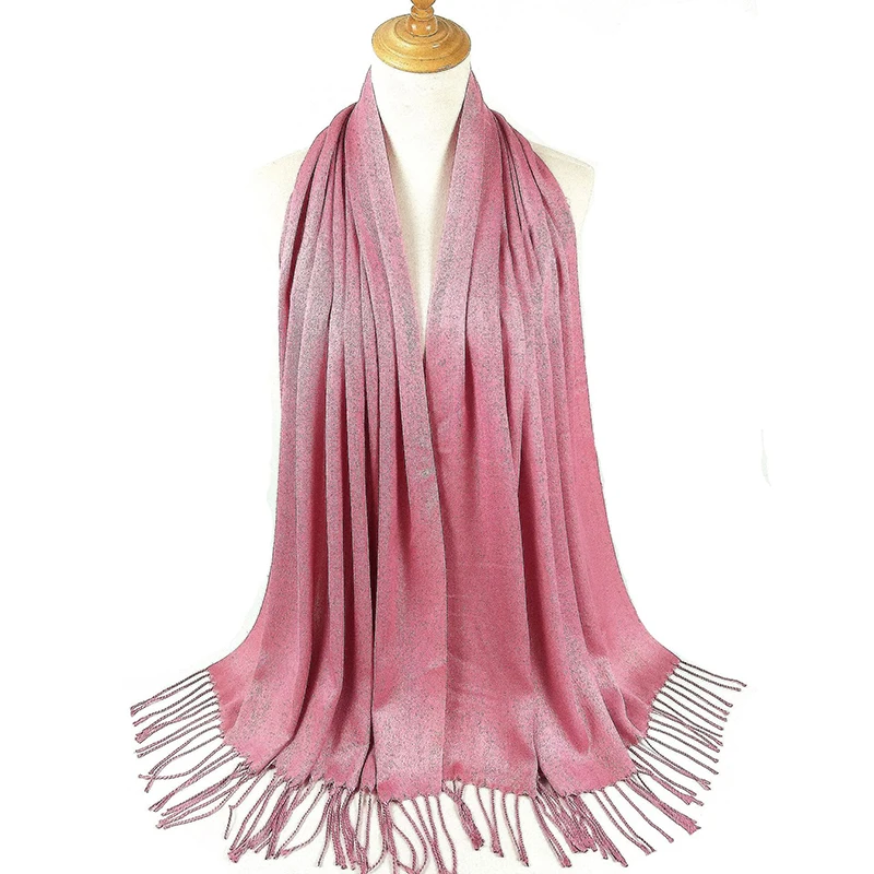 1 шт. мерцающий шарф металлическая пряжа Золото Серебро хиджаб шарфы дамы шали с