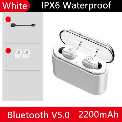 X8S TWS Bluetooth V5.0 наушники Беспроводная гарнитура IPX6 Водонепроницаемый аккумулятор 2200 мАч спортивный музыкальный специальный подарок - Цвет: C