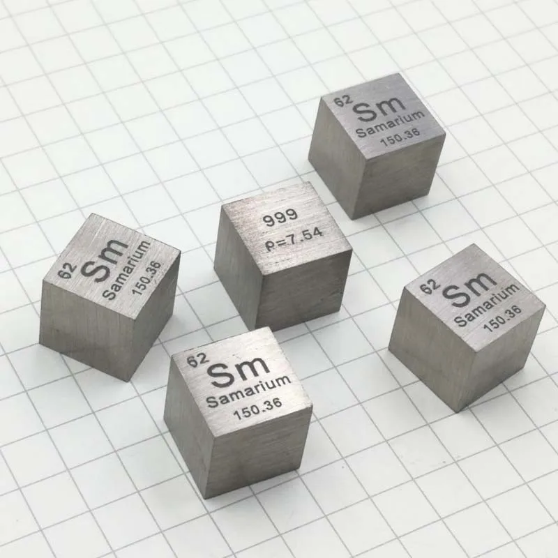 10 мм кубик Samarium Sm для периодического стола 99% чистый кубический металлический