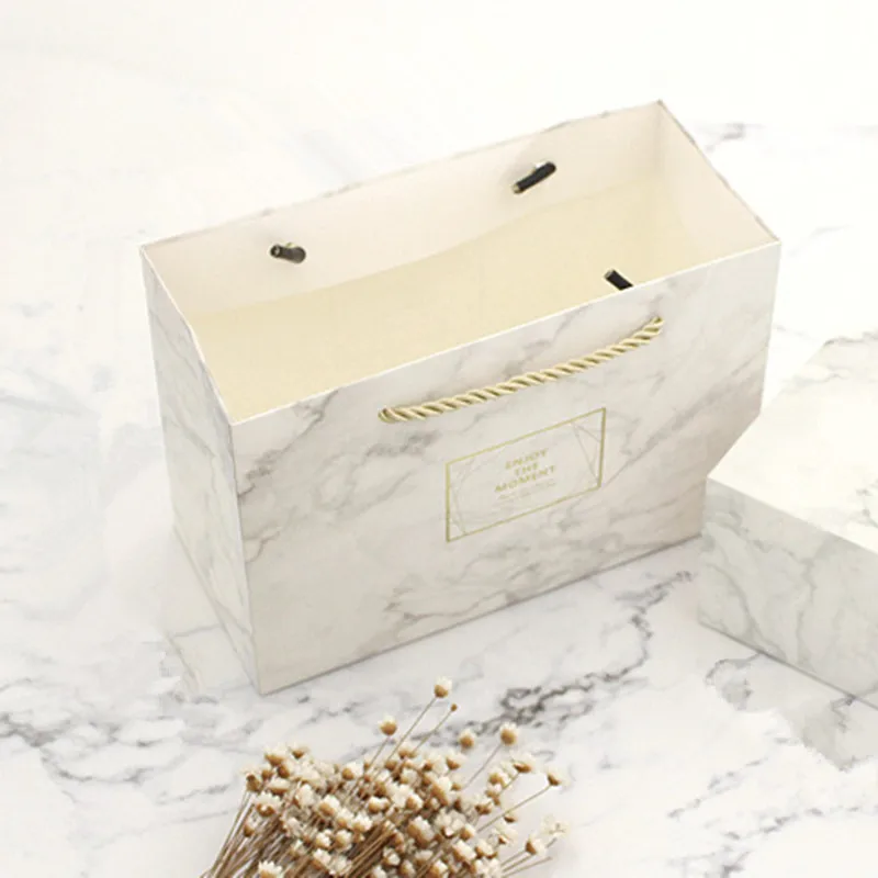 Маленькая коробка мраморного цвета винтажная Свадебная конфет Подарочная сумка