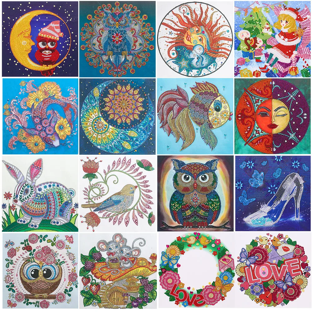 Алмазная живопись особой формы сделай сам домашний декор сова животное картина