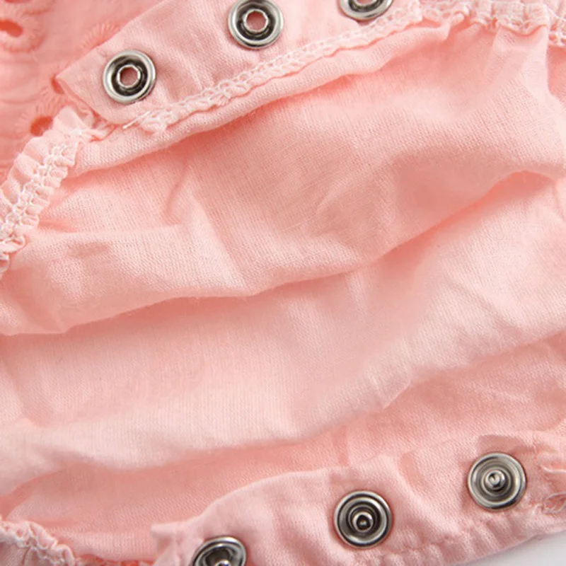 

2021 Toddler Infant Baby Newborn Girls Off Shoulder Romper Hollow Cotton Jumpsuit Sunsuit Summer Flare Sleeve Romper Outfits