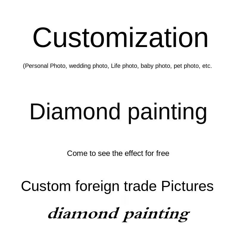 

5D Full Diamond Painting Photo Custom DIY Diamond Painting Pets Scenery Family Photo Handmade Art Mosaic Making Package Kits