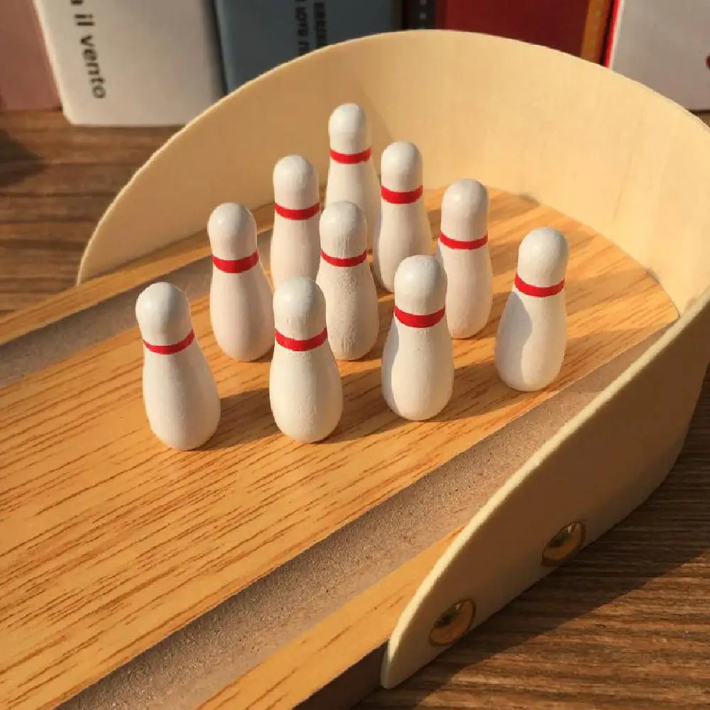 Деревянный Мини-стол для боулинга интерактивные настольные игры родителей и
