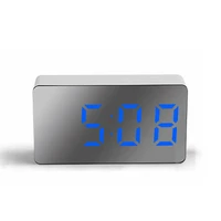 led mini mirror alarm clock home furnishings electronic watch desk digital bedroom decoration table and accessory smart hour