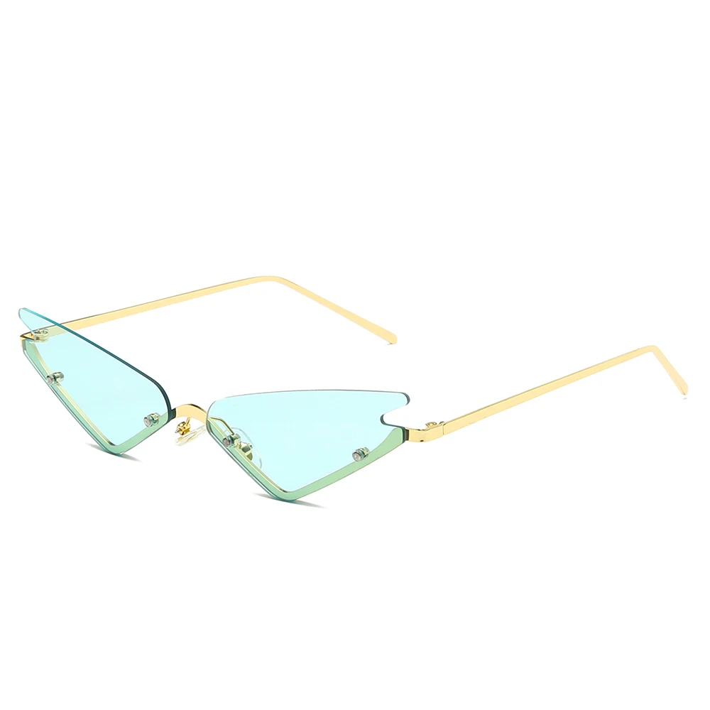 

Brand Design Fashion Cat Eye Sunglasses Metal Rimless Women Sun Glasses Lady UV400 Sunglass Shades Eyewear Oculos de sol