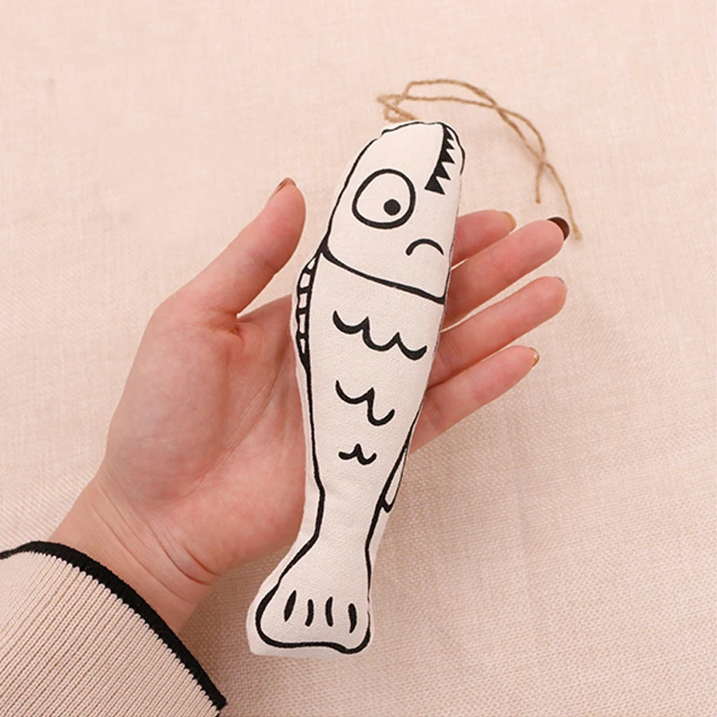

Cat Stick Fish Shape Funny Catnip Playing Toys Interactive Kitten Toys Cotton Natural Cat Toy Soft Comfortable Pet Cat Supplies