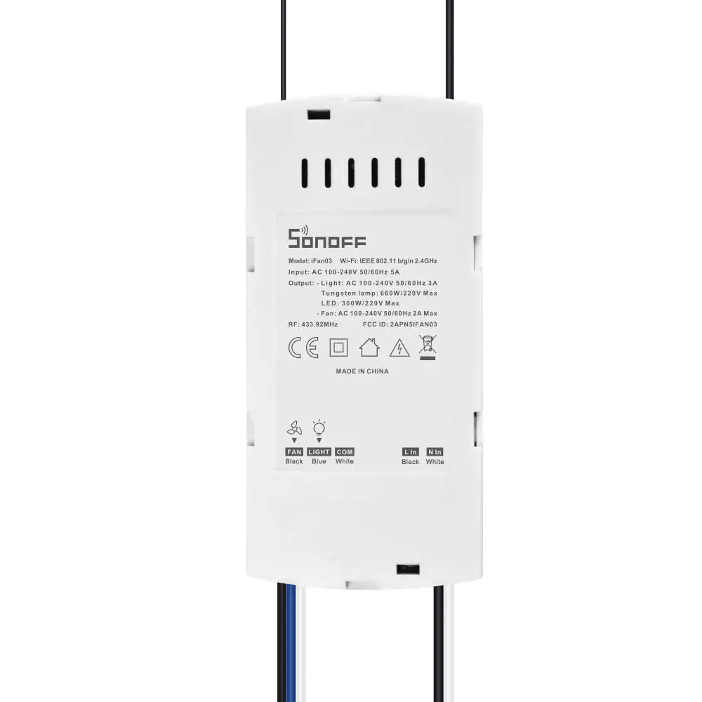 SONOFF IFan03 433 МГц RF пульт дистанционного управления WiFi потолочный вентилятор и