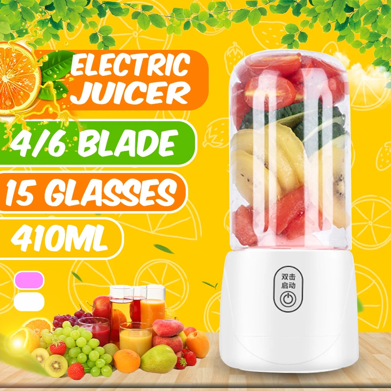 

Portable Electric Blender Mixer Juicer Juice Bottle USB Rechargeable Mini Extractor Smoothie Shakes Maker Cup