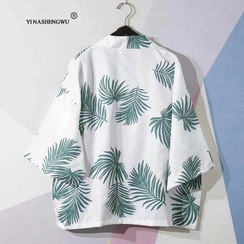 

Man Kimono Cosplay Print Kimono Cardigan Outerwear Sunscreen Blouse Harajuku Asia Japanese Traditional Yukata Women Costume