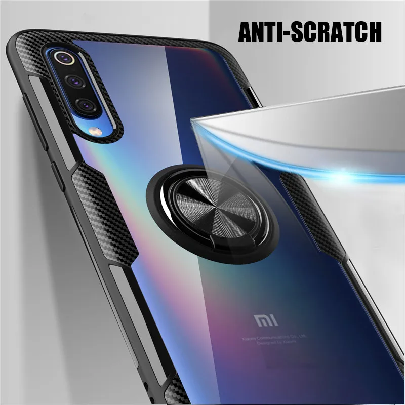 Прозрачный чехол для Xiaomi mi 9 8 SE mi 9 mi 8 mi 8 Pro Lite с кольцом и подставкой, прозрачный противоударный защитный чехол Xiaomi mi 9T mi 9 8 Pro