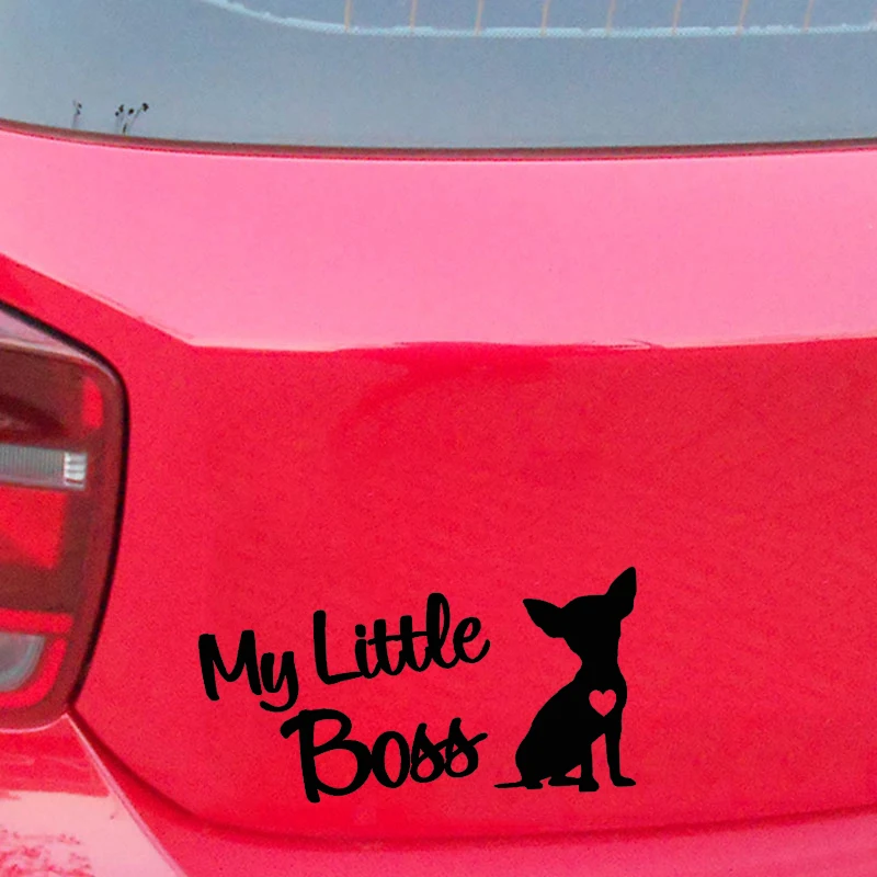 

Car Sticker My Little Boss Chihuahua Dog for Truck Van Laptop Automobiles Exterior Accessories Vinyl Decal,19cm*9.5cm