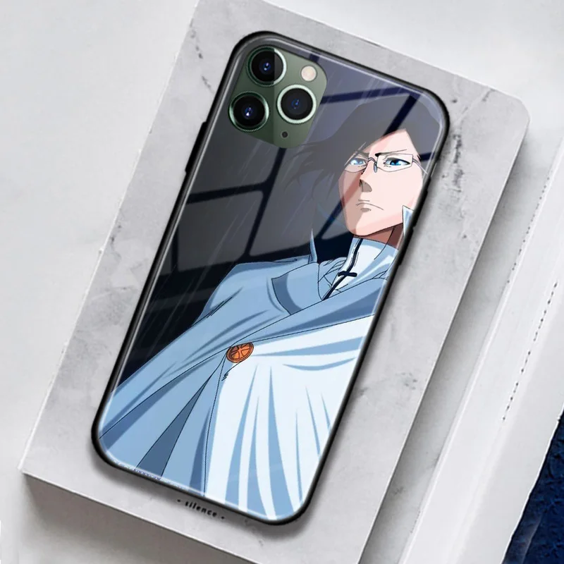 Uryu Ishida Отбеливающее аниме закаленное стекло Мягкий силиконовый чехол для