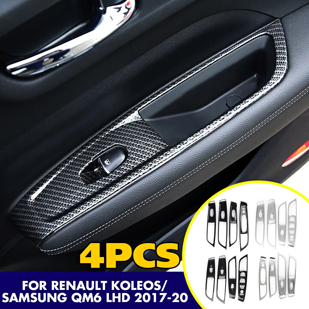 

Панель переключателей дверей и окон, 4 шт., для Renault Koleos, для Samsung QM6 LHD 2017, 2018, 2019, 2020, внутренние молдинги, нержавеющая сталь/ABS