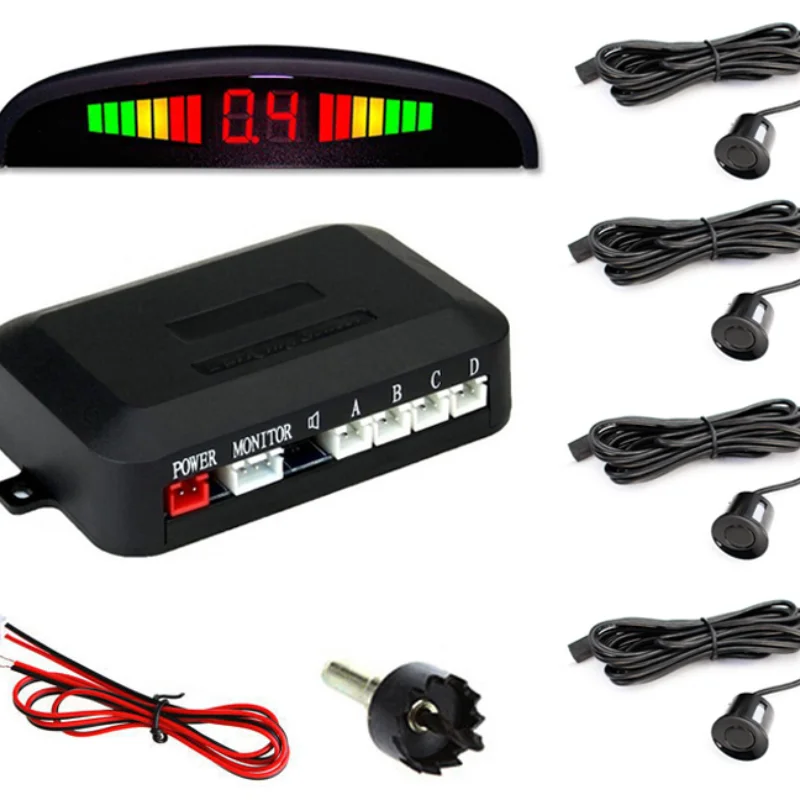 

Car Parking Senors 22mm Car 4 Sensors Buzzer Led Parking Sensor Kit Car Reversing Aids with 6 Colors