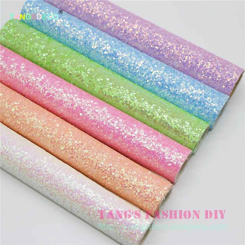 6 шт. 20x22 см флуоресцентный материал для банта из искусственной кожи|glitter leather|synthetic