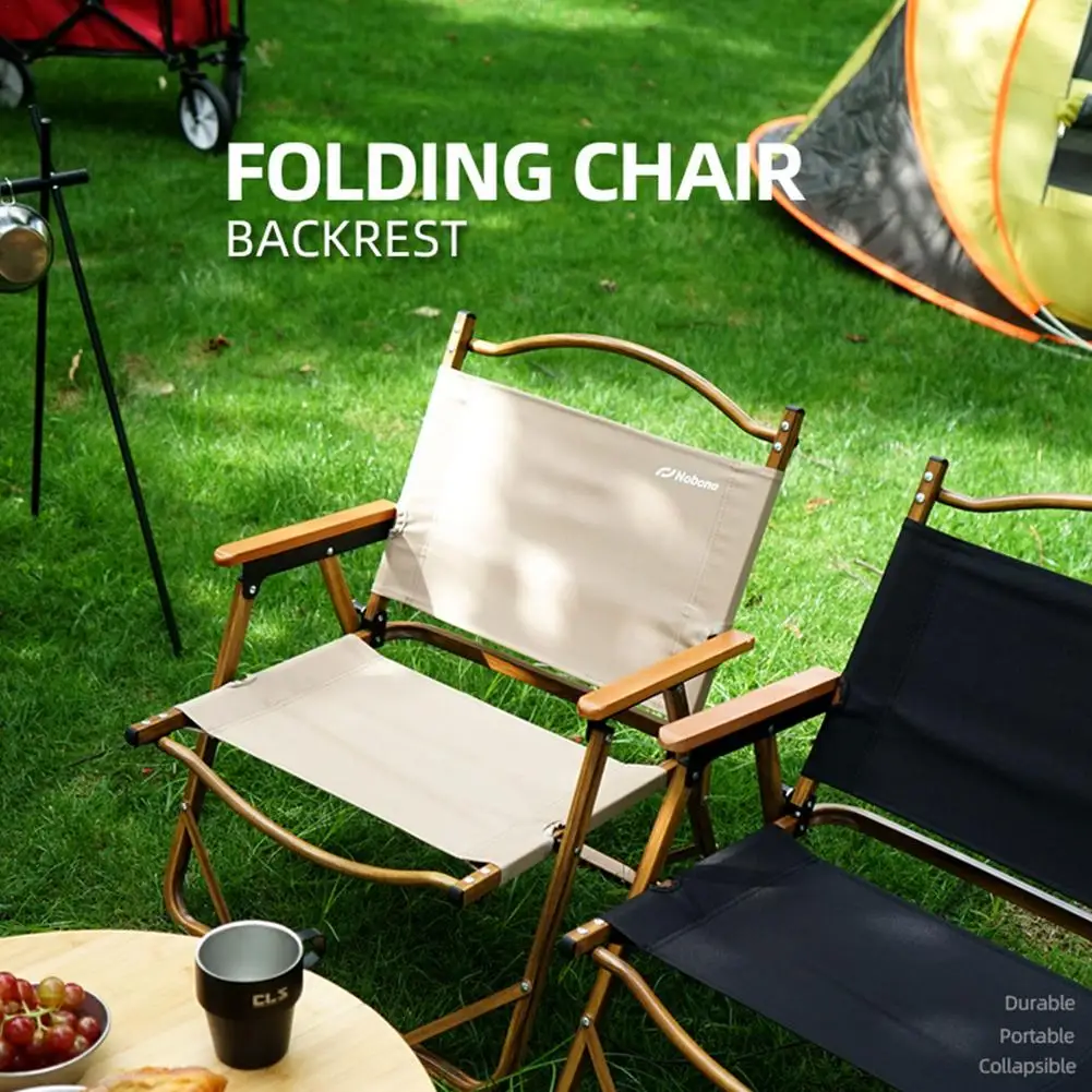 구매 헤비 듀티 캠핑 접이식 의자 휴대용 가벼운 레저 나무 그레인 팔걸이 의자 (무게 베어링은 120kg 미만)