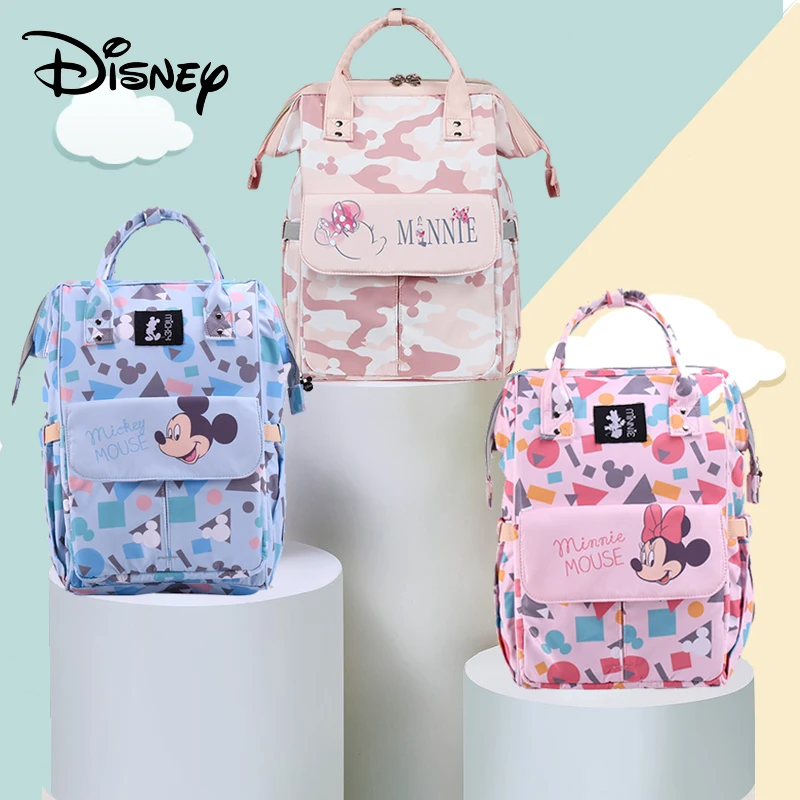 Disney Mickey Mouse USB Baby Diaper Storage Bag Large Capacity Baby Stroller Waterproof Travel Bag Multifunction Diaper Bag New