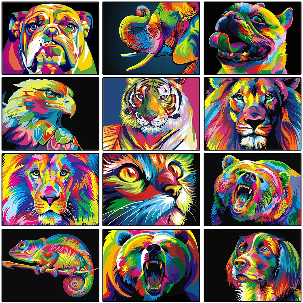 

Children's Gifts 5d Diamond Painting Full Drill Square Colorful Animal Diamond Embroidery Icons Wall Paintings Picture Diamonds