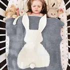 Детское одеяло с кроликом, трикотажное супермягкое постельное белье для новорожденных, для кровати, дивана, корзины, коляски