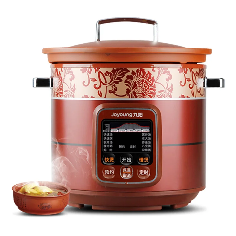 Jy29 4L/5L Сертифицированный настоящий Redware электрический медленный/Быстрый плита суп аппарат для тушения брони 8 функций цифровой таймер