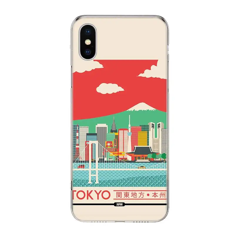 

Visit Japan Tokyo Travel Phone Case Cover For iPhone 11 12 Pro 7 6 X 8 6S Plus XS X MAX + XR 5S SE Mini Art TPU Coque Shell Capa