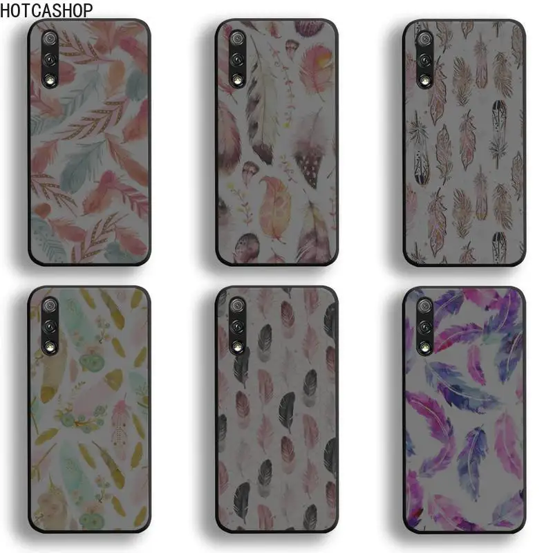 

Feather Leaf Phone Case For Huawei Honor 30 20 10 9 8 8x 8c v30 Lite view 7A pro