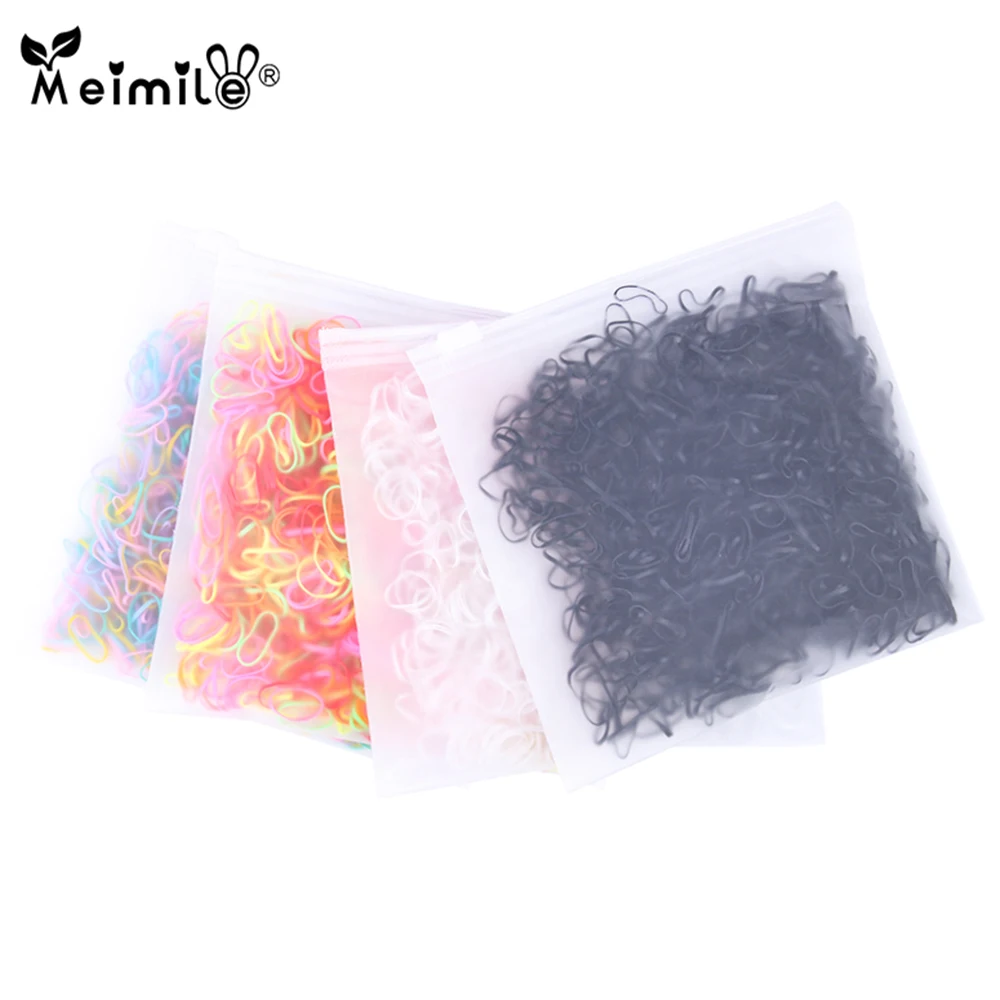 

Mimile disposable elastic rubber bands girls gum hair Ring small ponytail holder hair bands 1000pcs