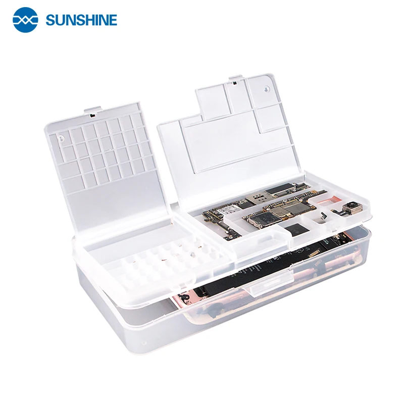 

SUNSHINE SS-001A 6pcs Plastic Storage Box Organizer Multi-function Magic Box Mobile LCD Screen Mainboard IC Plastic Organization