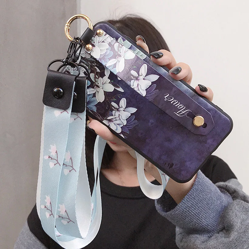 Чехол с ремешком на запястье для Oppo RX17 Neo A3S A5 A3 A77 A7 A59 A57 A39 A37 A7X F9 A73 F5 F1S F3 K1