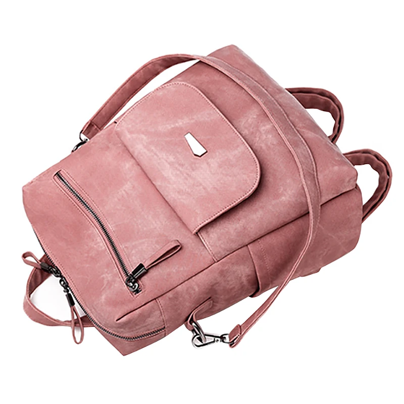Кожаный рюкзак женская сумка на плечо винтажный дорожный для школьников